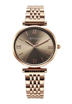 Titan Workmode Quartz Analog Grey Dial Metal Strap watch For Women