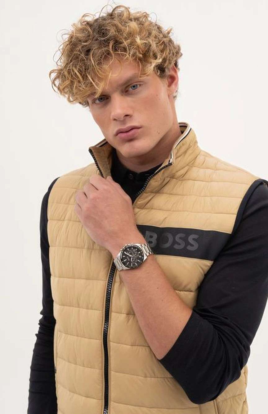 بوص ساعة بوص سترايك مستديرة بسوار من الفولاذ المقاوم للصدأ مقاس 41 مم للرجال