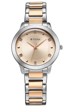 Titan Horizon Quartz Analog Rose gold Dial Stainless Steel Strap Watch For Women