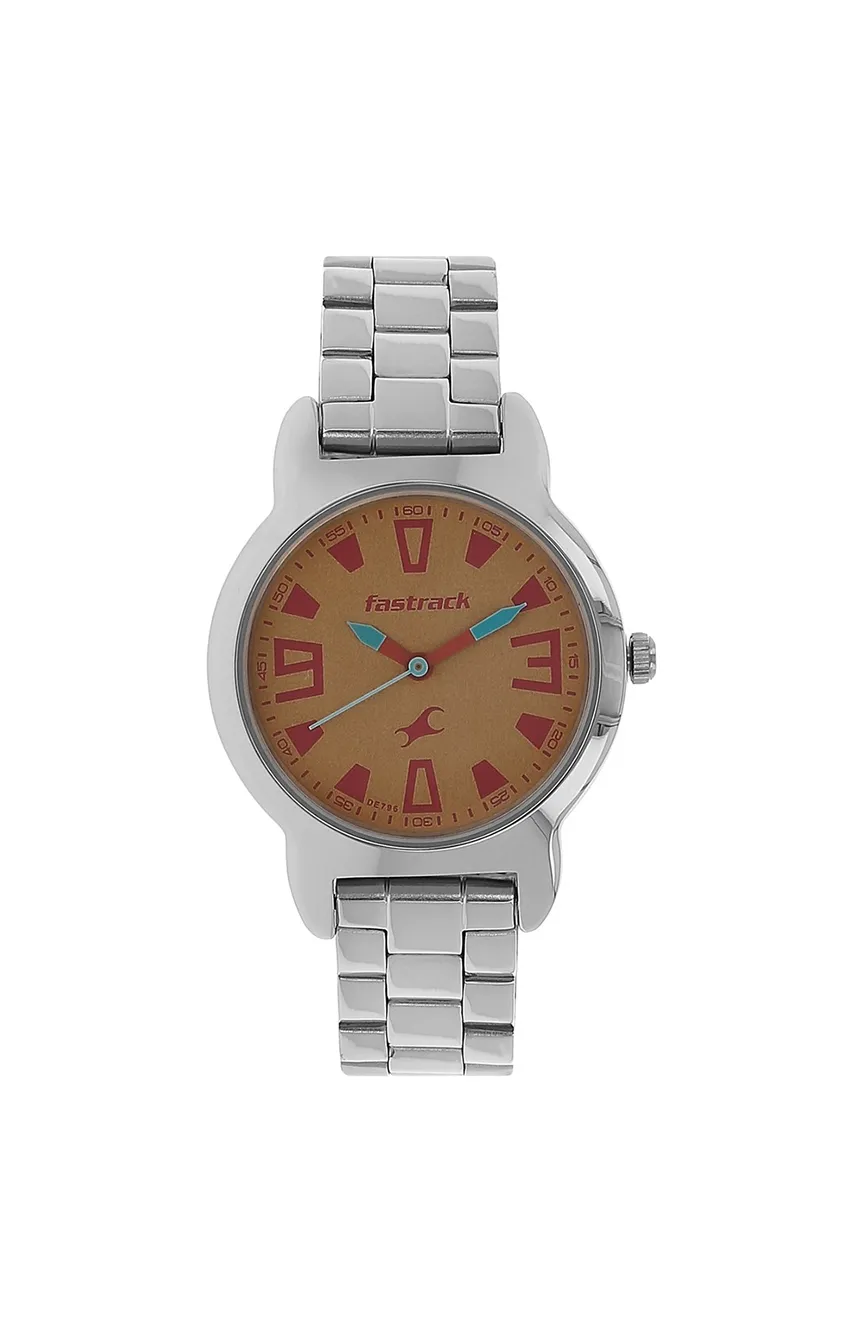 

Titan | Fastrack Quartz Analog Yellow Dial Stainless Steel Strap Watch for Girls