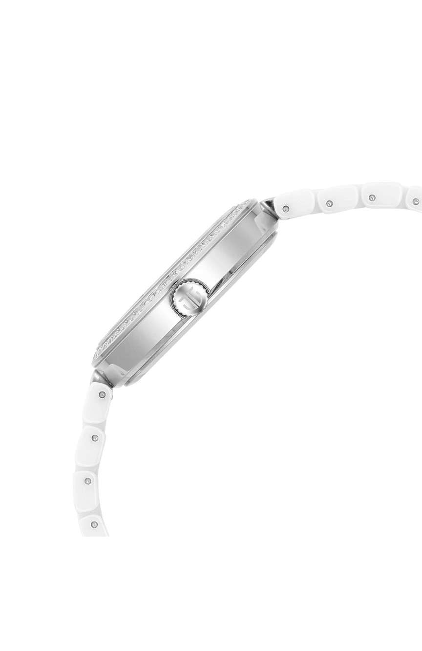 Titan Purple Ceramics Quartz Analog Mother of Pearl Dial White Ceramic Strap Watch For Women