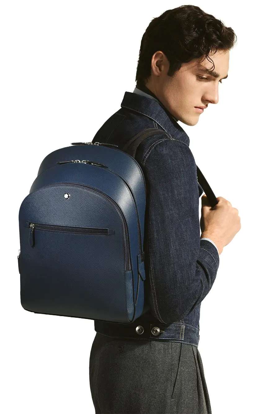 Montblanc Medium Backpack With 3 Compartments In Sartorial Leather