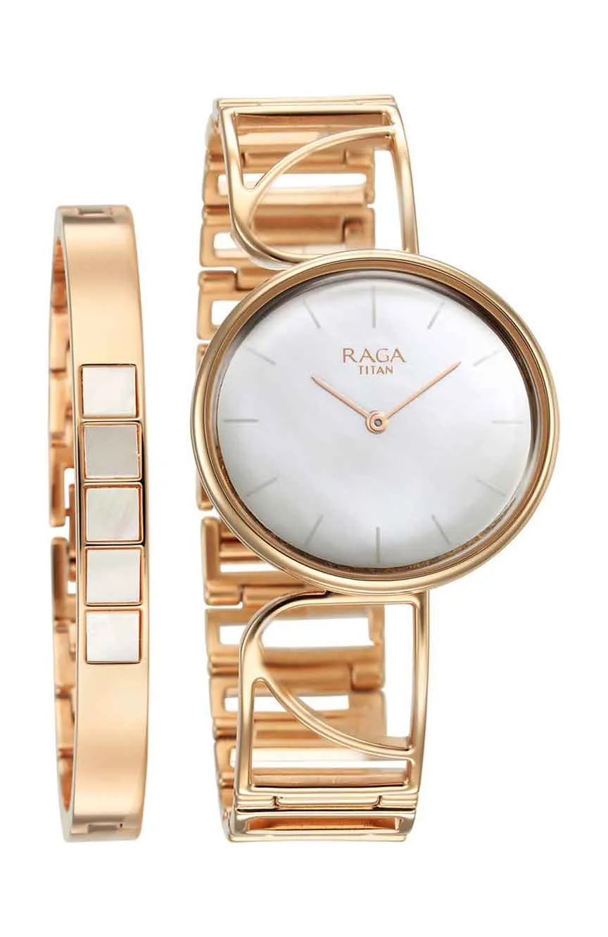 

Titan | Titan Raga Power Pearls Quartz Analog Mother Of Pearl Dial Metal Strap Watch for Women