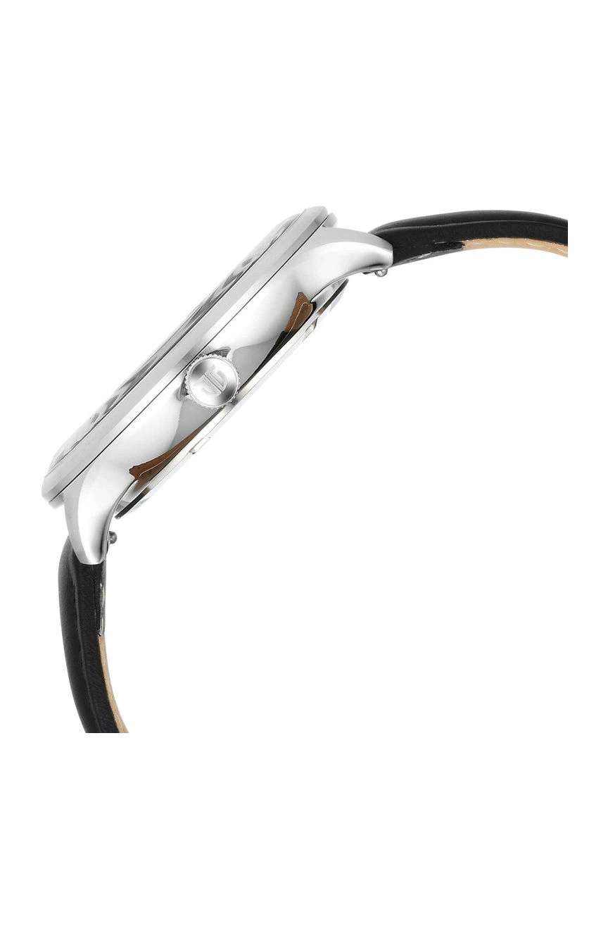 تيتان ساعة تيتان تيمليس تريجرز كوارتز بنافذة لعرض التاريخ بميناء أبيض وسوار من الجلد الأسود للرجال