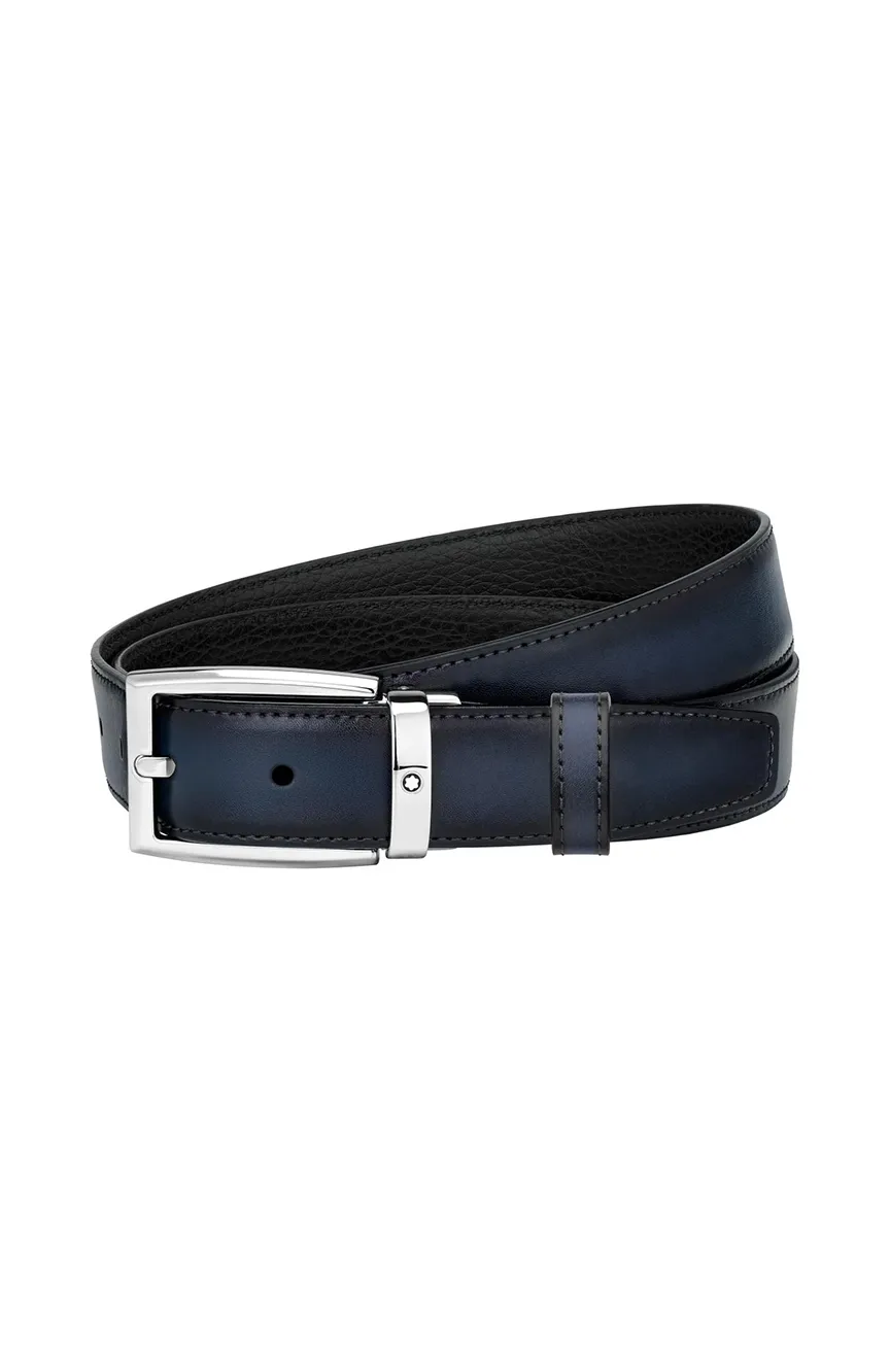 

Montblanc | Rectangular Shiny Palladium-Coated Pin Buckle Belt