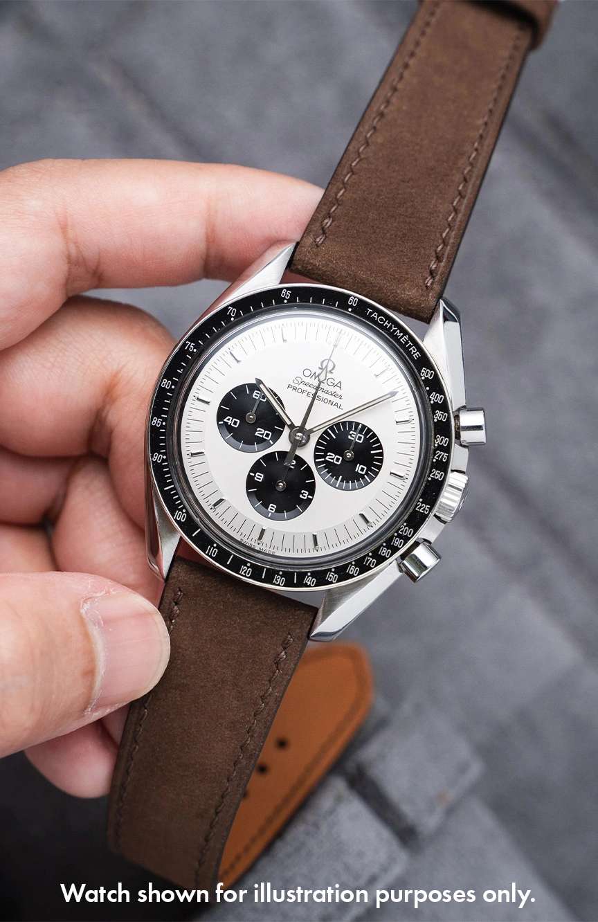 ديلوجز سوار من جلد النوبوك باللون البُني الداكن