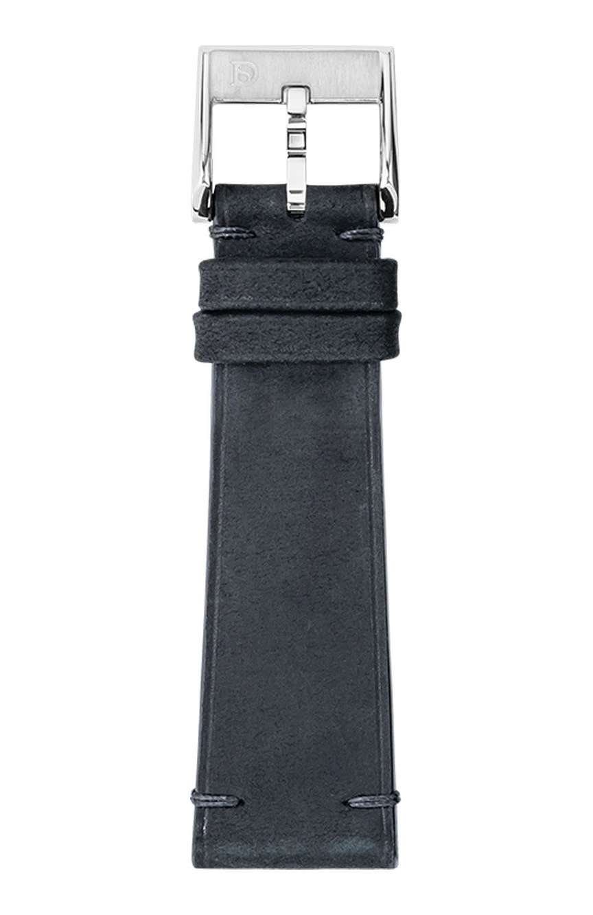 ديلوجز سوار جلدي بخياطة جانبية باللون الأسود