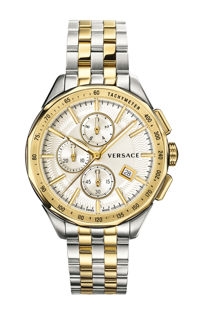 Versace GLAZE Chrono Silver Dial Stainless Steel