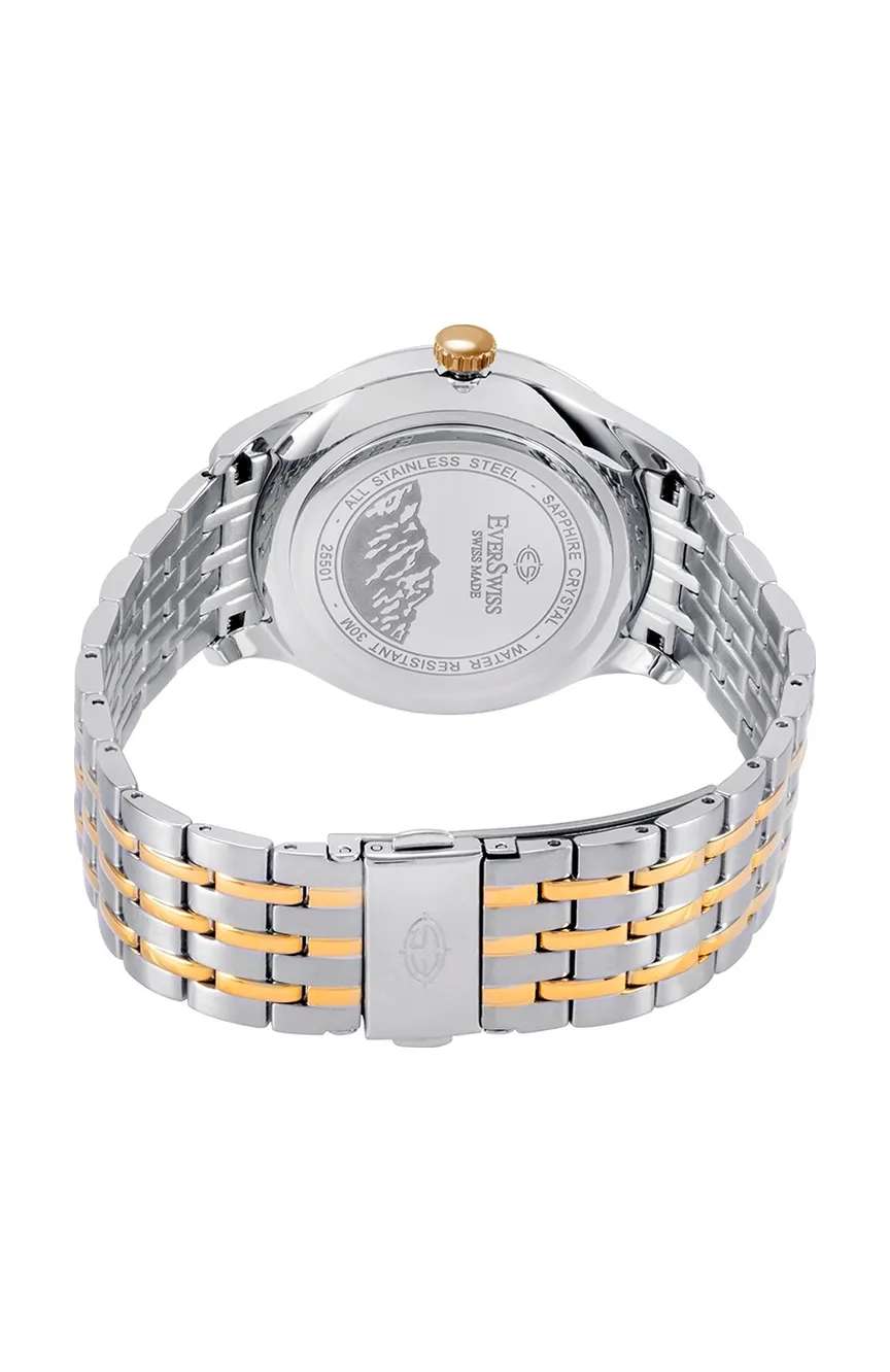 EverSwiss Ladies Silver Yellow Gold Stainless Steel watch