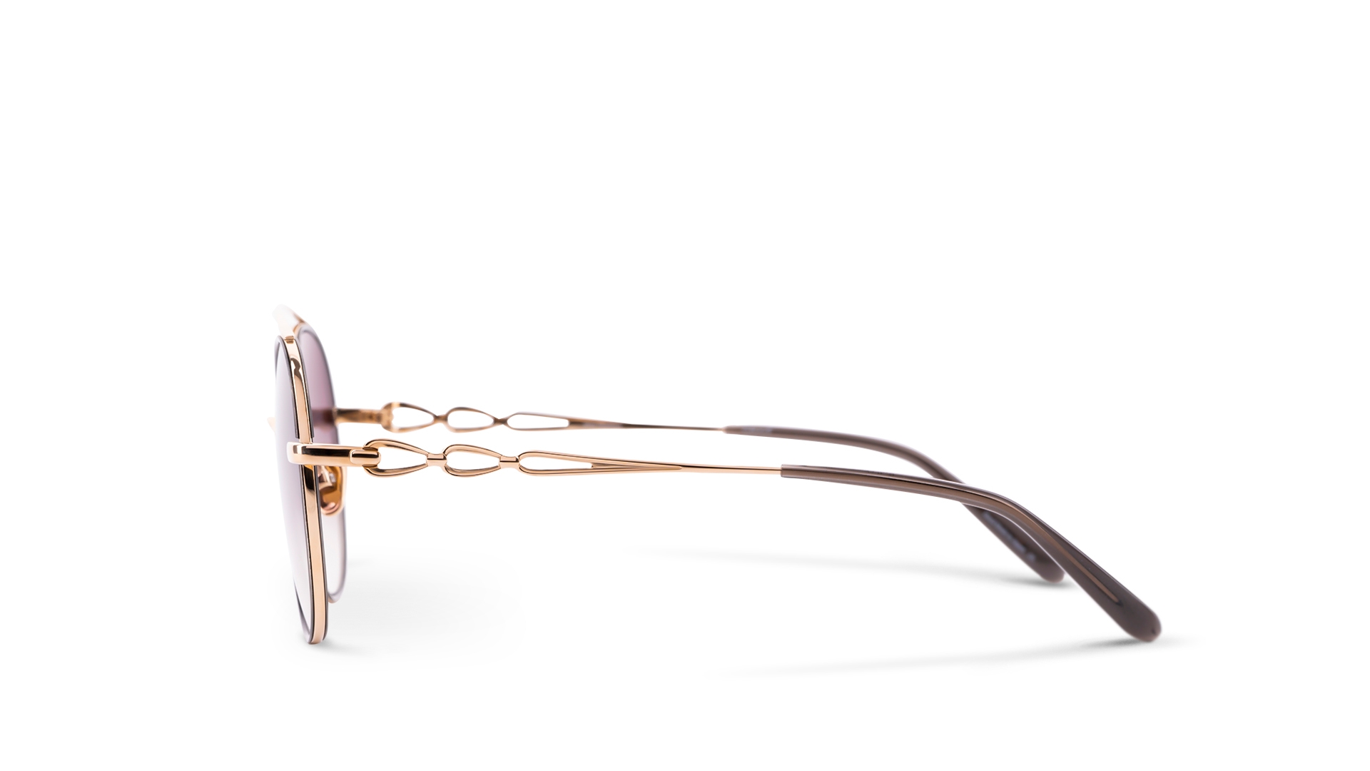 Eque.M Women Round Gold and Brown Sunglass | RivoliShop.com 