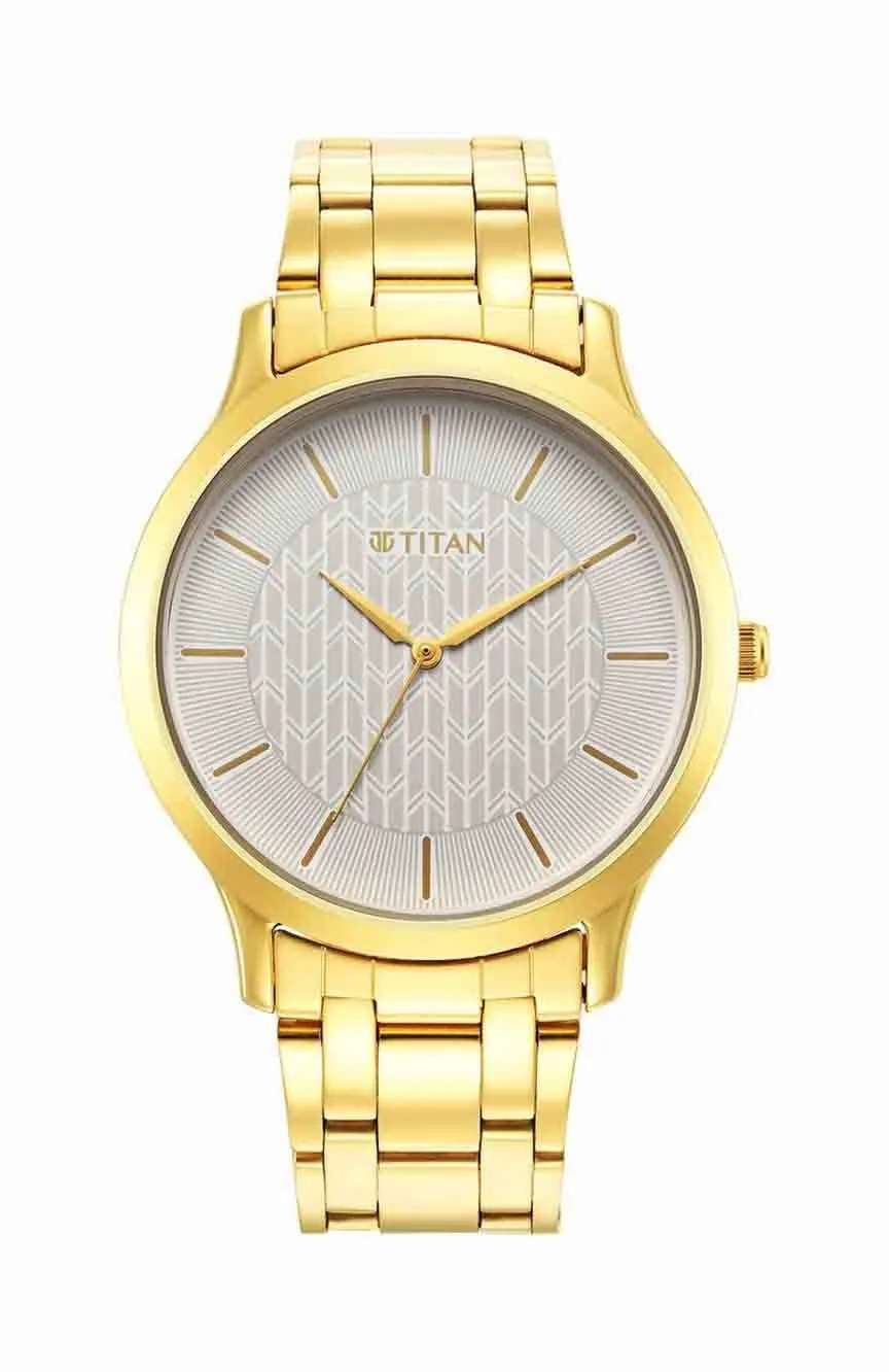 تيتان ساعة تيتان كاريشما راديانس بميناء أبيض وسوار ستانلس إستيل للرجال