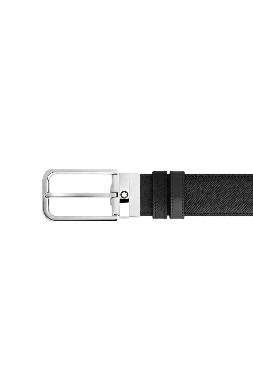 Montblanc 35 mm Reversible Belt in Sartorial Leather with Rectangular Buckle