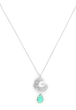 Ori Tao Water Lily blue drop silver necklace