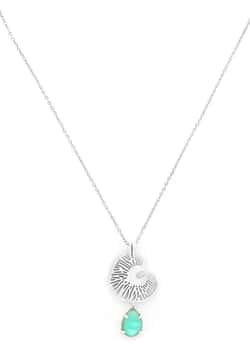 Ori Tao Water Lily blue drop silver necklace