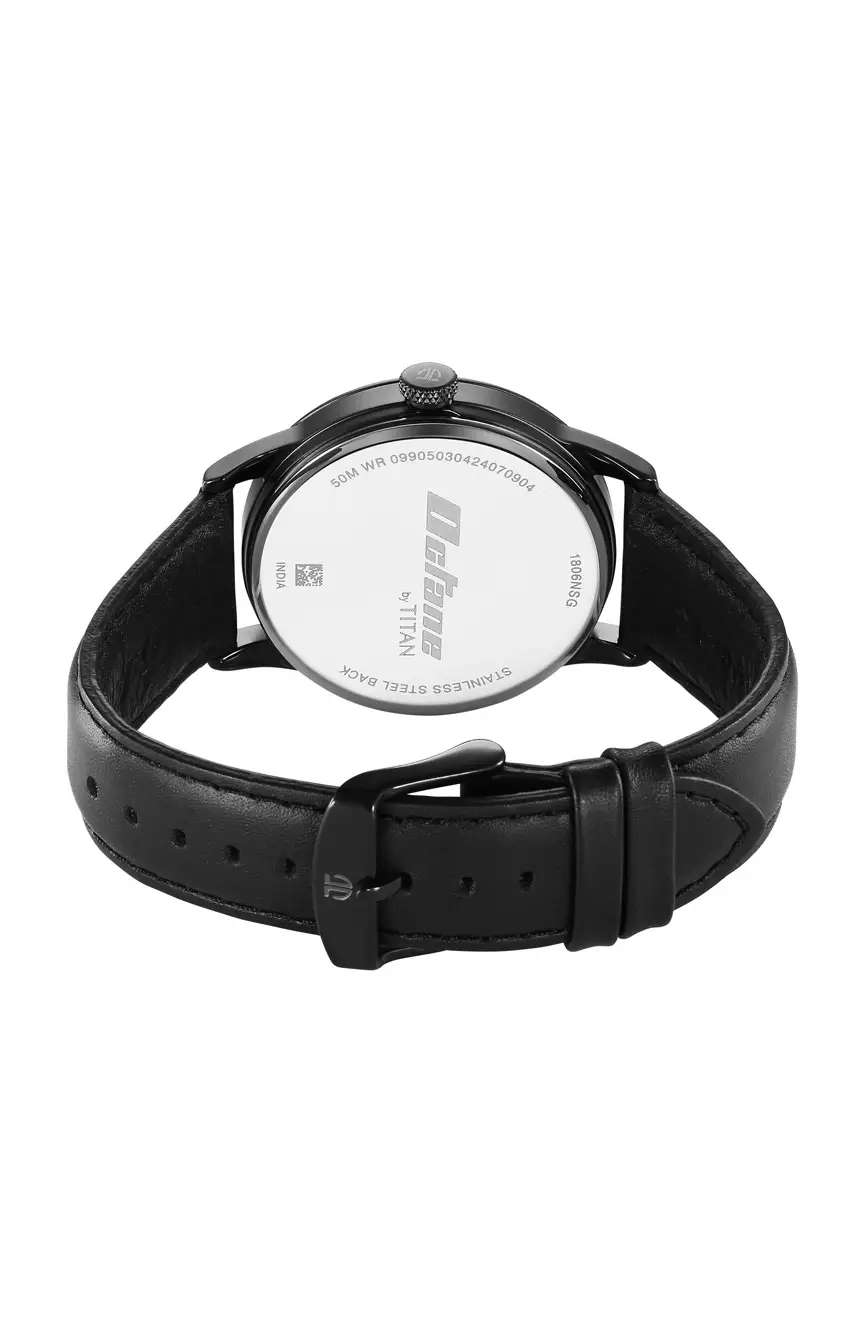 Titan Octane Quartz Analog with Date Black Dial With Black Leather Strap Watch For Men