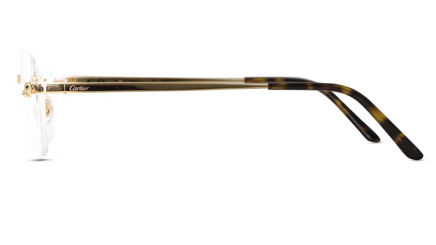 Cartier Women Rectangle Gold Eyeglass RivoliShop