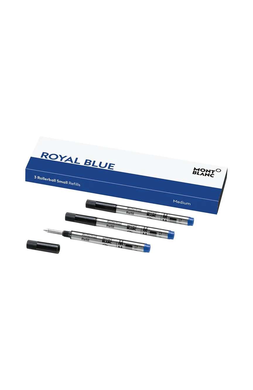 Montblanc 3 Rollerball Small Refills Medium, Royal Blue