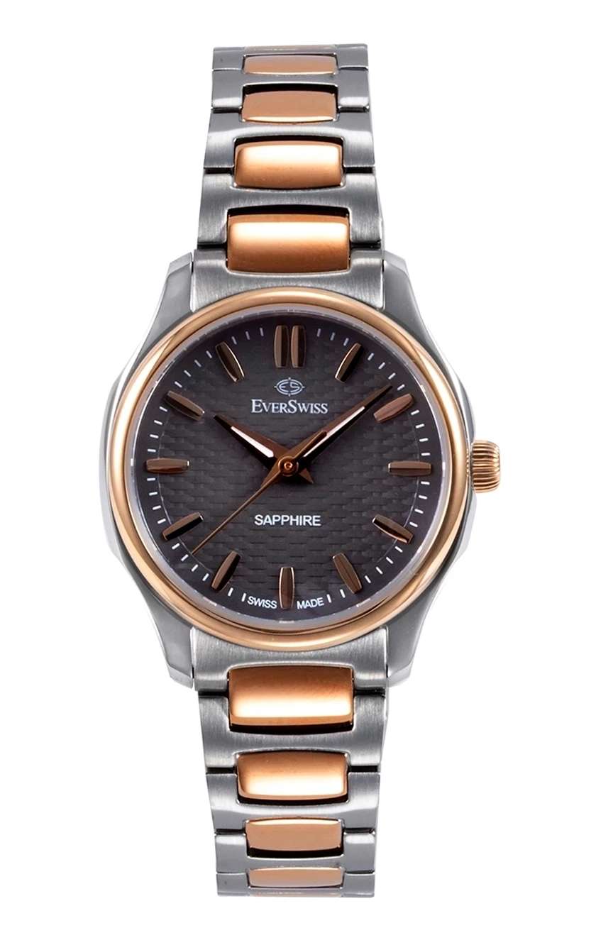 EverSwiss Ladies Silver Rose Gold Stainless Steel watch