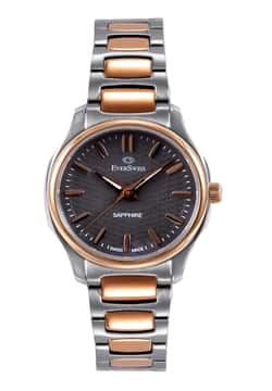 EverSwiss Ladies Silver Rose Gold Stainless Steel watch