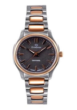 EverSwiss Ladies Silver Rose Gold Stainless Steel watch