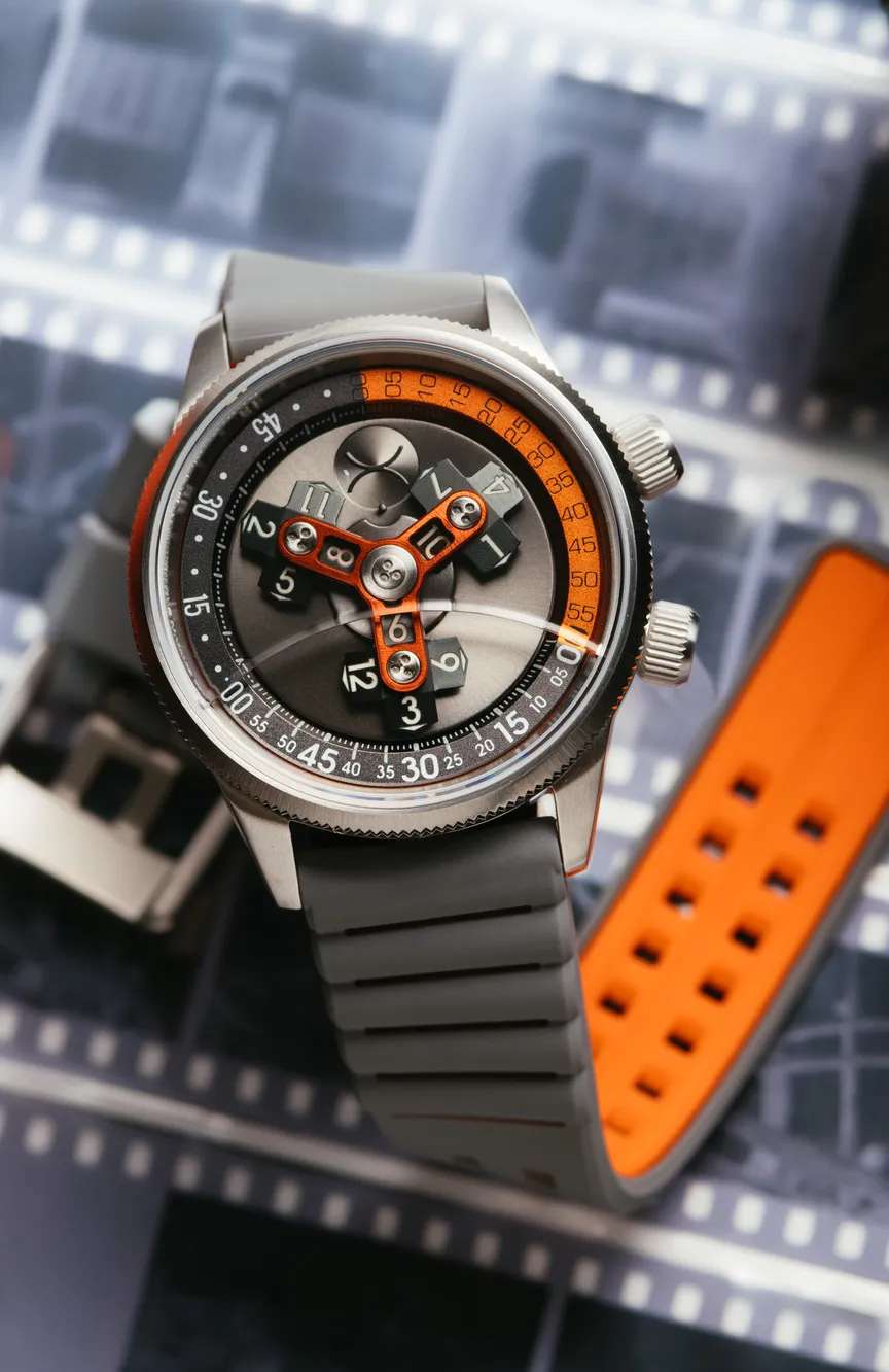 Xeric Vendetta II Automatic Wandering Hour Gray Orange