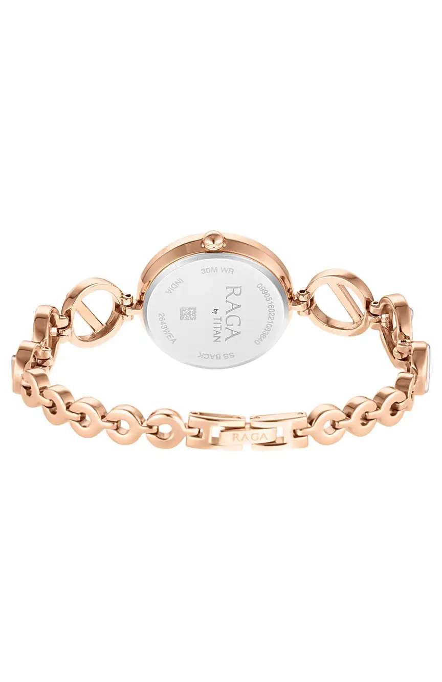 Titan Raga Viva Quartz Analog Rose Gold Dial Two Toned Metal Strap Watch For Women