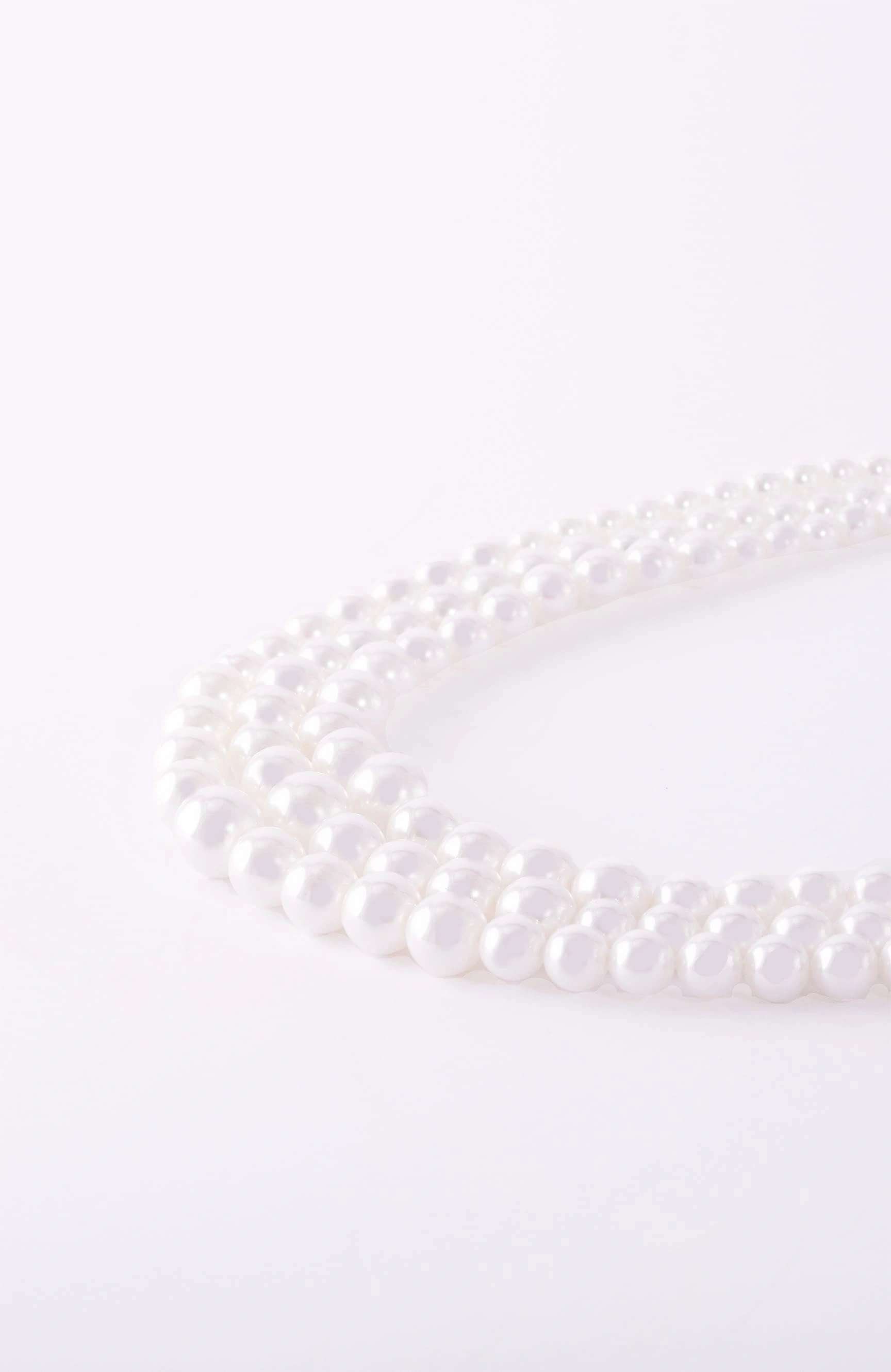 مادري بيرلا قلادة طويلة من اللؤلؤ مكونة من 3 خيوط