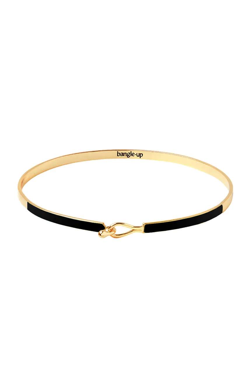 Bangle-Up Lily lacquer bracelet with drop clasp in gilded brass