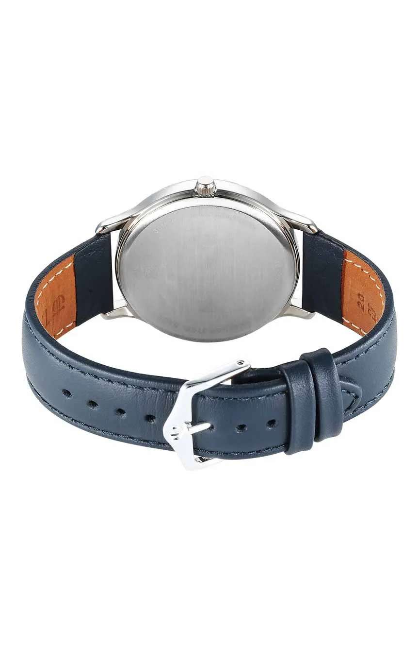 Titan Karishma Quartz Analog Blue Dial Leather Strap Watch for Men