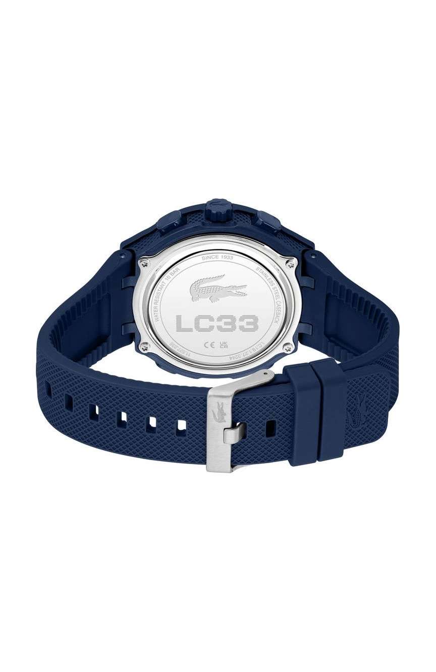 لاكوست ساعة لاكوست LC33 بميناء مستدير مقاس 45 مم وسوار سيليكون للرجال