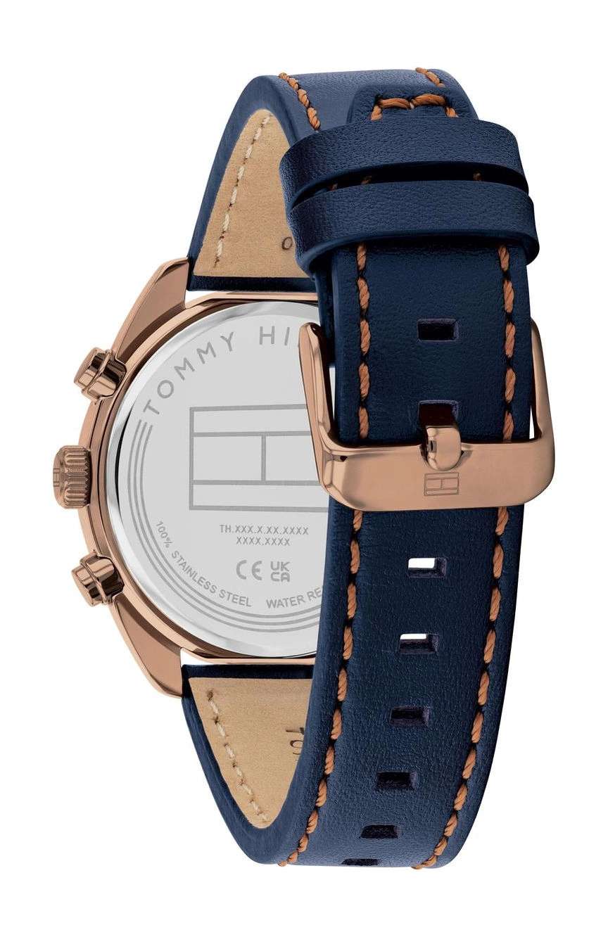 تومي هيلفجر ساعة تومي هيلفيجر هودسون بميناء مستدير مقاس 40 مم وسوار جلدي للرجال