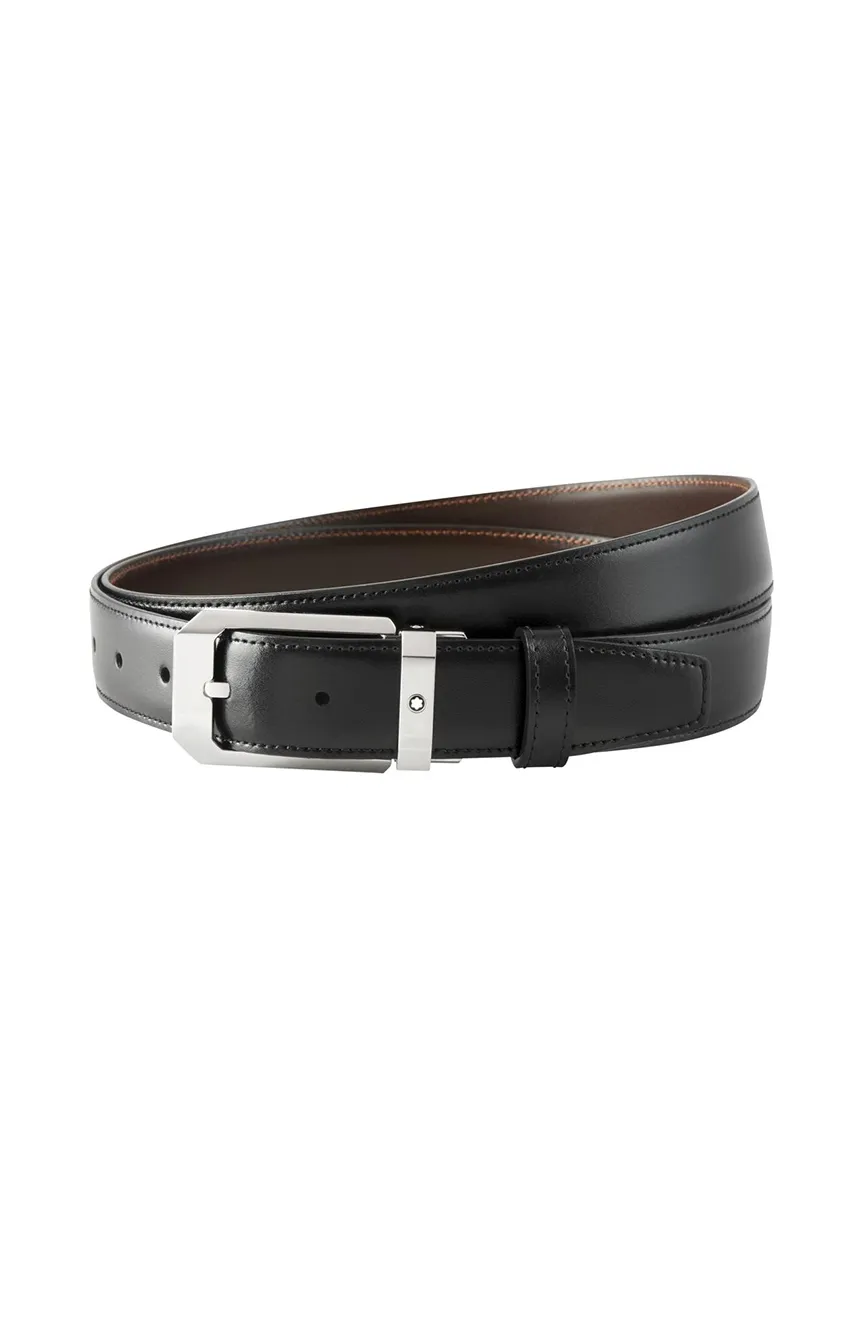 

Montblanc | Rectangular Shiny Stainless Steel Pin Buckle Belt