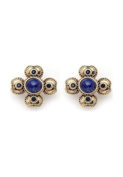Mon Reve Lapis Clover Charm Earrings