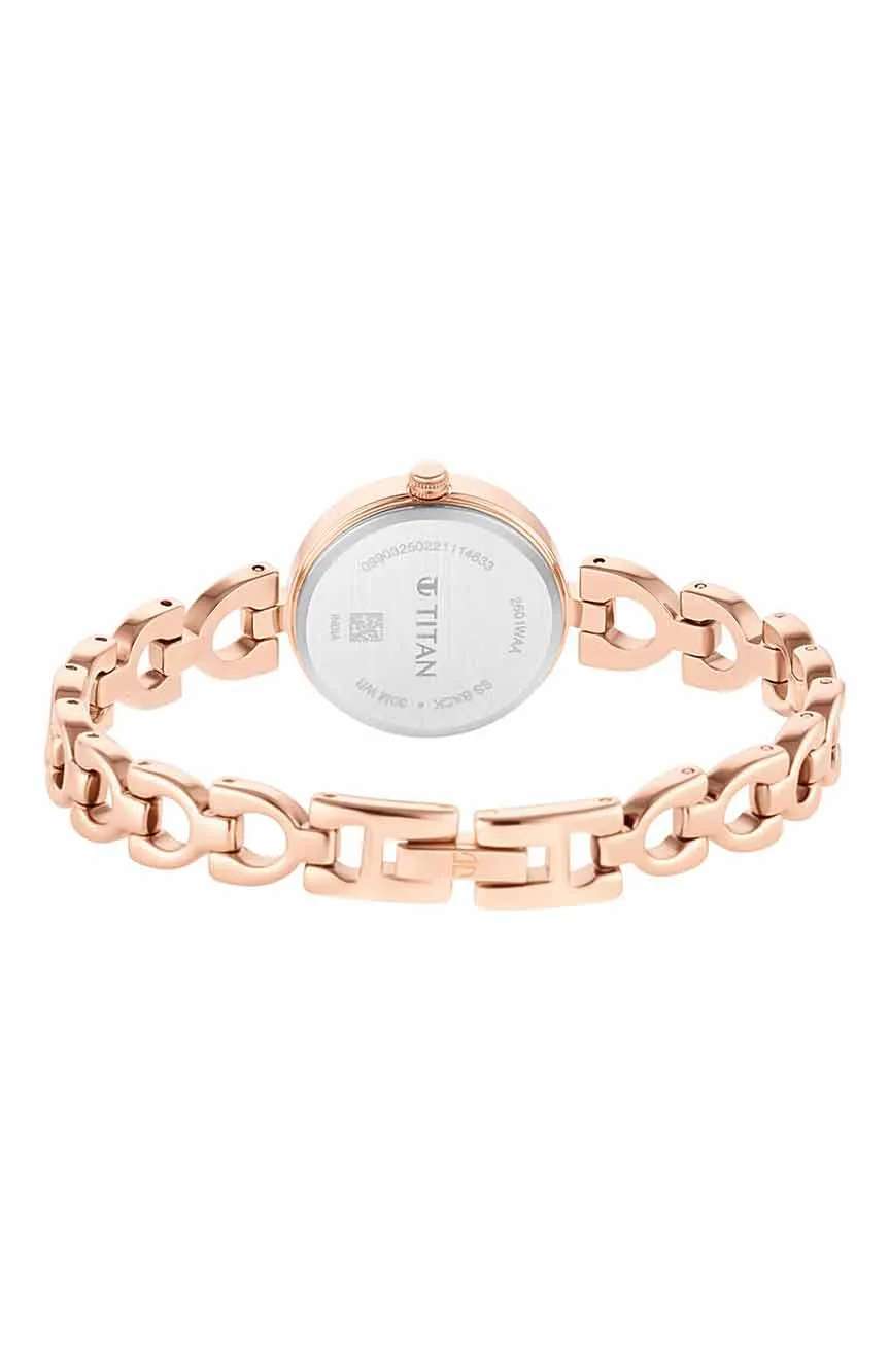 تيتان Lagan Brown Dial Analog Metal Strap Watch for Women