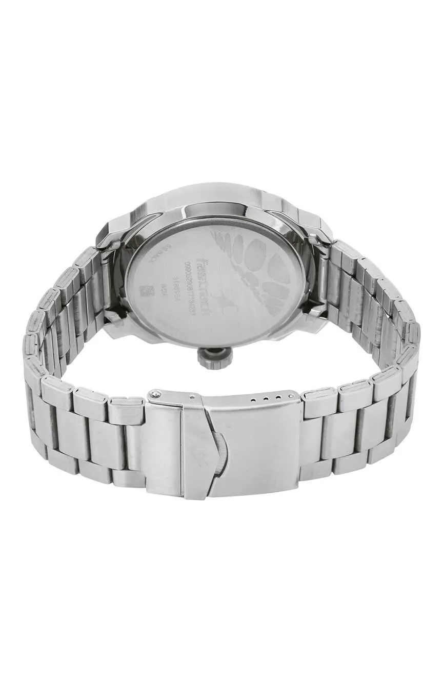 Loopholes black dial stainless steel strap watch best sale