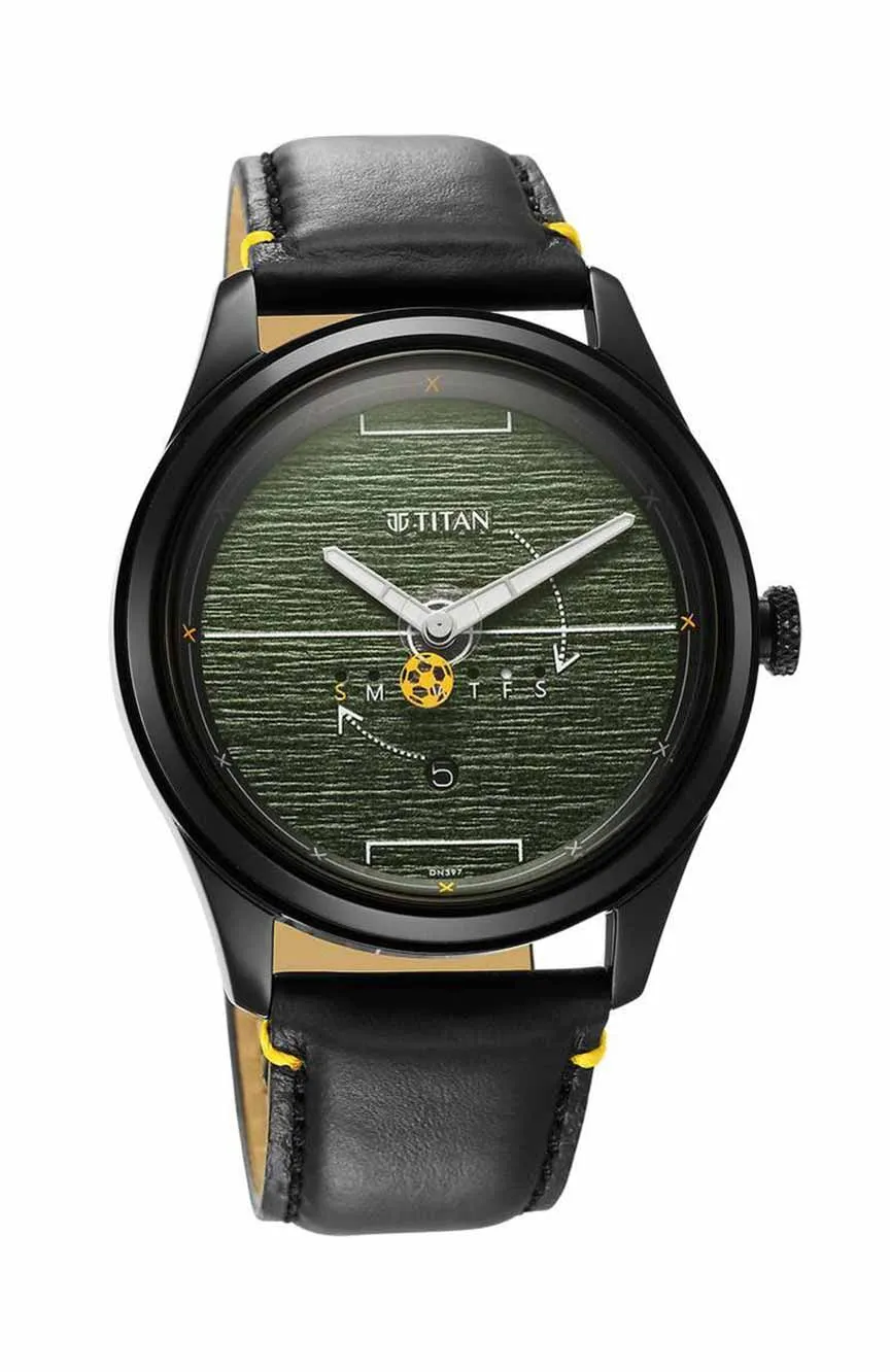 

Titan | Titan Soccer Quartz Analog Green Dial Leather Strap Unisex Watch