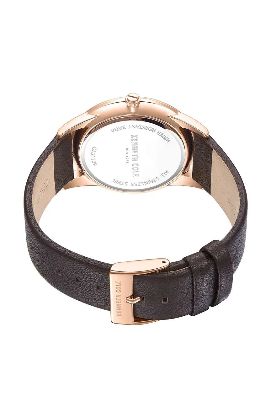 كينيث كول ساعة يد رجالية عصرية من كينيث كول بتقنية الكوارتز مصنوعة من الجلد KCWGA2122904