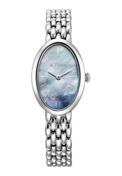 Titan Aura Quartz Analog Mother Of Pearl Dial Stainless Steel Strap Watch for Women