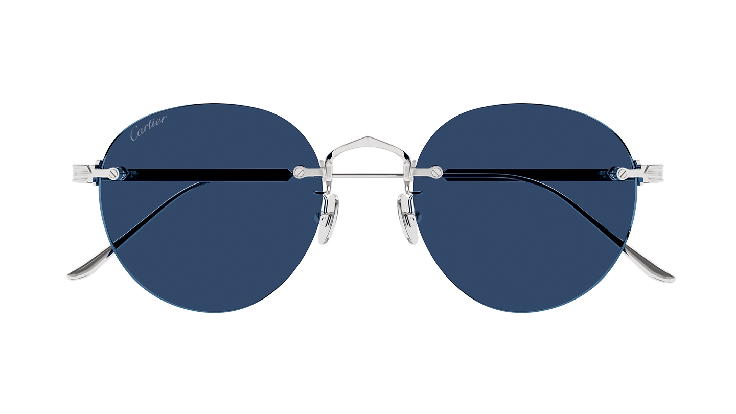 Men Round Oval Silver Sunglass