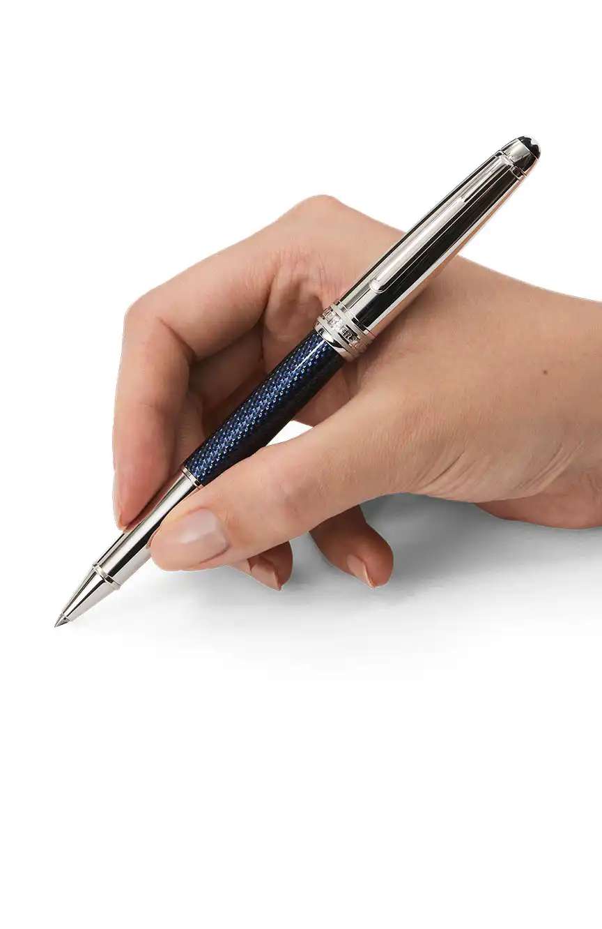 مون بلان قلم حبر سائل بنهاية كرويّة مايسترشتوك سوليتير دويه بلو آور كلاسيك