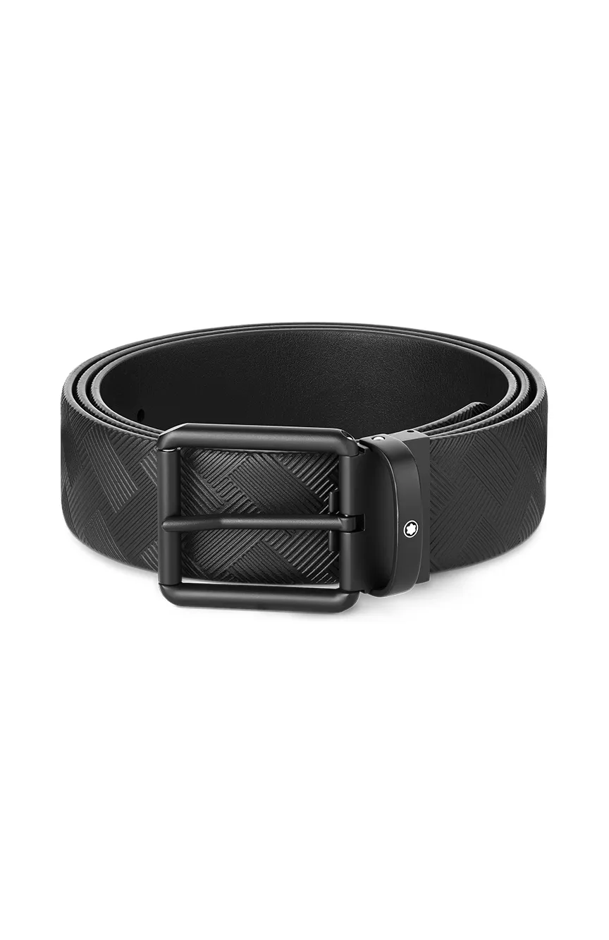 

Montblanc | Printed blackplain black 35 mm reversible leather belt