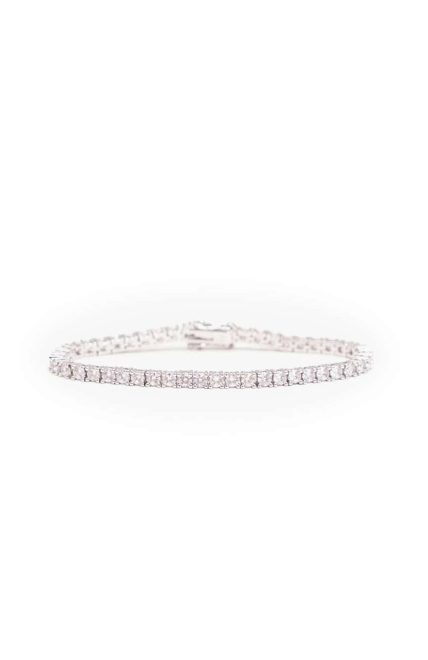 Izabel Display Tennis Bracelet White Silver