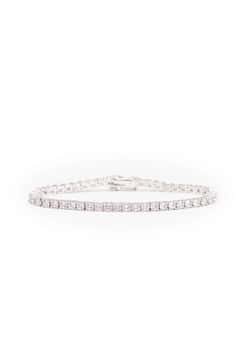 Izabel Display Tennis Bracelet White Silver