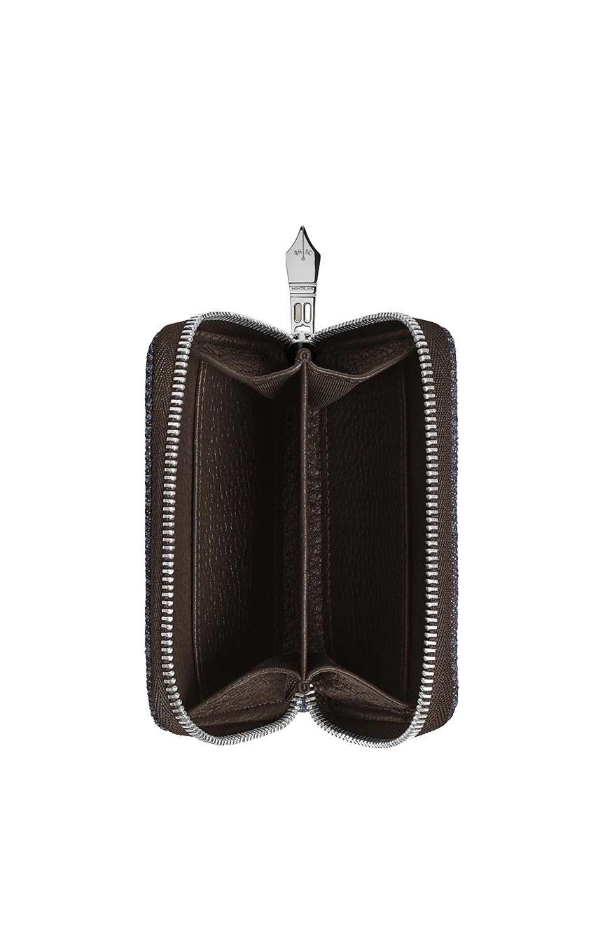 Montblanc Mini Wallet 2CC With Zip In 4810 Denim