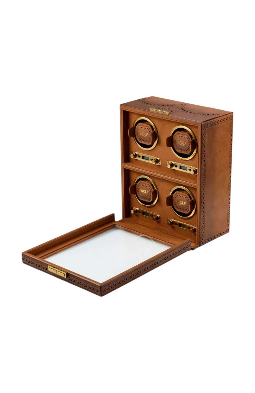 WOLF Brogue 4 Piece Watch Winder