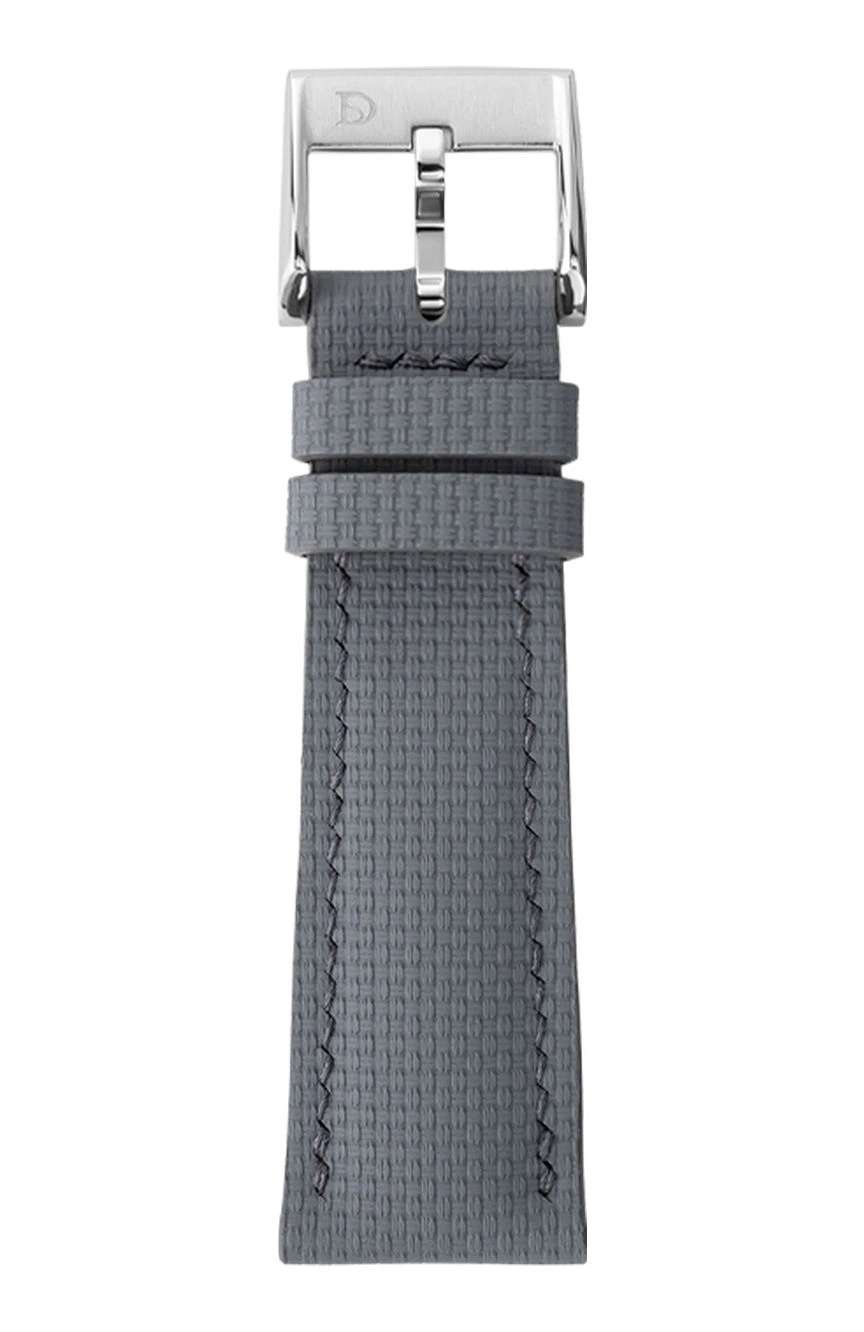 ديلوجز سوار جلدي بتصميم قماش الشراع باللون الرمادي