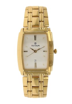 Titan Regalia White Dial Analog with Date Metal Strap watch for Men