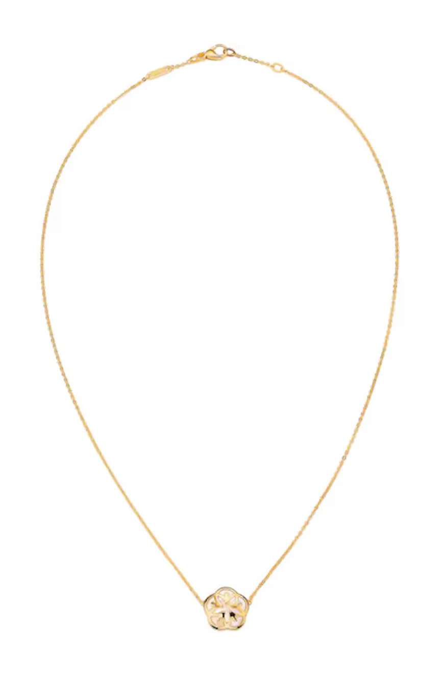 OMEGA Flower Necklace 18k yellow gold mother-of-pearl
