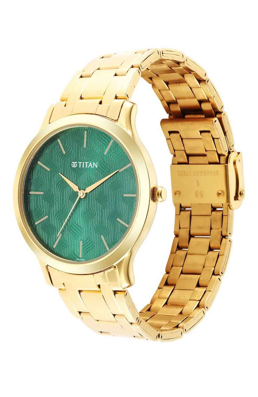 Titan Karishma Radiance Green Dial Analog Stainless Steel Strap watch for Men