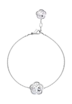 OMEGA سوار من الذهب الأبيض عيار 18 قيراط واللؤلؤ